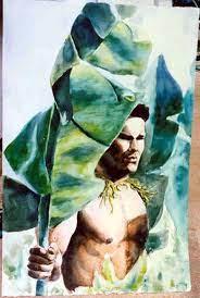 Samoan Man Watercolor Polynesian Art Art Sketches Island Art