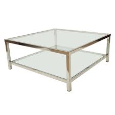 This square coffee table with glass top embodies all the best features of modern design. Chrome And Glass Square Coffee Table At 1stdibs