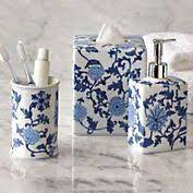 Personalise your space with one of our bathroom accessory sets and unify your bathroom decor. Blue White Bath Accessories Gump S Blue And White Blue Bathroom Blue Ceramics
