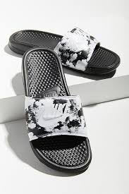 Black And White Nike Slides Womens Nike Benassi Jdi Printed Slide Nike Slippers Pool Shoes Women Shoes