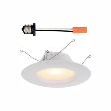 4inch led recessed lights with junction box, led can lights, dimmable retrofit led recessed lighting, led downlight, 9w 5000k daylight white, etl. Envirolite Standard Retrofit 5 In 6 In White Recessed Housing Led Trim Soft Ceiling Light With 92 Cri 3500k Evl6730nwh35 The Home Depot