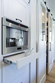 A good alternative, very professional, is the choice of a built in coffee machine that becomes one with the front structure of the kitchen. Built In Coffee Machine Design Ideas