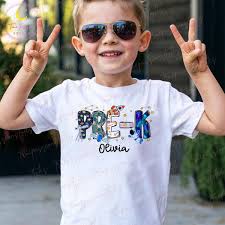 Custom Kids Name Pre-k Shirt, Personalized Galaxy Prek Toddler Shirt, Girls  Back to School Gift, First Day of School Shirt T1125