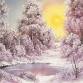 Bob Ross Wet-on-Wet Oil Painting: Winter Sun