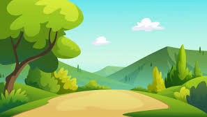 Illustration Of A Tree And Graphic Of Jungle Drawing Scenery Cartoon Background Illustration