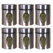 4.5 out of 5 stars. Buy Femora Steel Kitchen Storage Jars With Glass Window 300 Ml Set Of 6 Online At Low Prices In India Amazon In