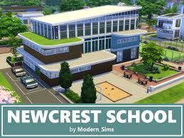 Modern Sims Newcrest School Nocc By Modern Sims Sims Building Sims The Sims 4 Lots