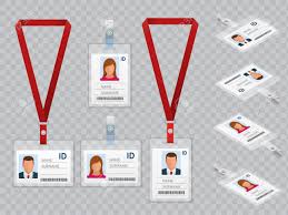 Also collect the details you want to print on the cards, such as name or department. Set Of Employees Identification White Blank Plastic Id Cards With Clasp And Lanyards Isolated Vector Illustration Royalty Free Cliparts Vectors And Stock Illustration Image 94654557