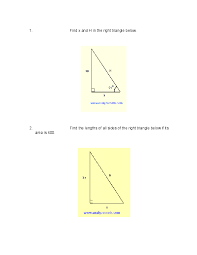 Because of their angles it is easier to find the hypotenuse or the legs in these right triangles than in all other right triangles. Doc Find X And H In The Right Triangle Below Ej Caubat Academia Edu