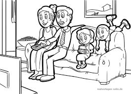 Great for busy work, quiet work, supply teacher handouts. Great Coloring Page Tv Together Family Free Coloring Pages