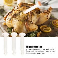 Chicken parts are irregularly shaped, so check the temperature in several pieces. Amazon Com 20pcs Turkey Pop Up Timer Thermometer For Oven Cooking Poultry Turkey Chicken Meat Beef Industrial Scientific