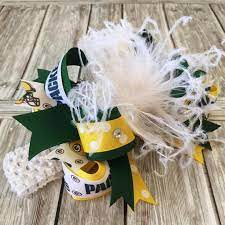Big Green Bay Packers Hair Bow Over The Top Baby Etsy