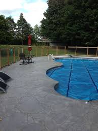 Stamped concrete pool deck cost: Arizona Flagstone Stamped Concrete Pool Deck In Komoka Ontario Flagstone Pool Decks Concrete Decor Pool Deck