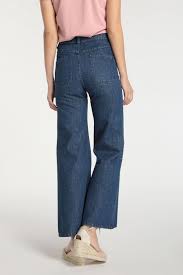 Swan Jeans By Rouje 125 00 Spring Summer 2017 Wide Leg Denim Trousers High Waist 7 8th Length Fastens With Zip And B Wide Leg Denim Rouje Denim Trousers