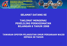 Pekeliling perkhidmatan bilangan 5 tahun 2002 title: Ppt Selamat Datang Ke Taklimat Mengenai Pekeliling Perkhidmatan Bilangan 6 Tahun 2008 Tawaran Opsyen Pelanjutan Umur Persa Powerpoint Presentation Id 1330673