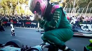 Red bull's sergio perez won a chaotic grand prix in baku, finishing just ahead of german sebastian vettel after max verstappen and lewis hamilton failed to finished. Sebastian Vettel Celebrates P2 In Baku 2021 Youtube
