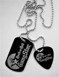 Dog Tag Guitar Pick Pendant Necklace Metal Laser Engraved Rock And Roll Heavy Metal Biker Accessories Lifestyle Rock N Roll Gangstar Necklace Combo Metal Necklaces Biker Accessories