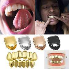 Besides gold, this type of alloy may also contain amounts of palladium, platinum and silver. Gold Plated Hip Hop Single Tooth Grillz Cap Top Bottom Grill Gold Teeth Caps Cosplay Wish