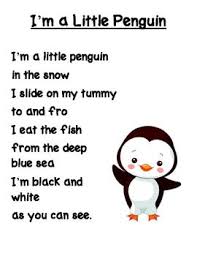 I M A Little Penguin Poem Winter Kindergarten Preschool Penguin Poem