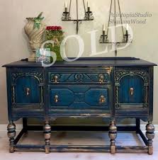 Vintage Sideboard Dining Room Buffet Sideboard Jacobean Buffet Ornate Buffet Table Console Cabinet Blue Copper Sold Sold Sold In 2020 Painted Sideboard Vintage Sideboard Painted Furniture
