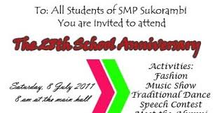 Jika tidak, beberapa contoh undangan dalam bahasa inggris berikut dapat kalian jadikan sebagai referensi. 47 Koleksi Contoh Undangan Resmi Ulang Tahun Sekolah Dalam Bahasa Inggris Hd Contoh Undangan