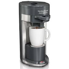 The hamilton beach single serve scoop coffeemaker is a sleek single serve brewer that features a stainless steel scoop that doubles as a doser and filter score: Flexbrew Coffee Maker Single Serve Gray 49963 Hamiltonbeach Com