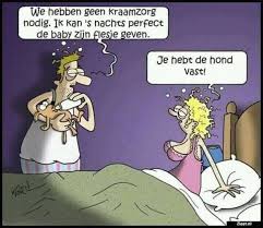We Hebben Geen Kraamzorg Nodig Ik Kan Het S Nachts Perfect De Baby Z N Flesje Geven Je Hebt De Hond Vast Grappig Grappige Plaatjes Humor Grappig
