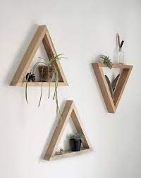 Diy Wooden Triangle Shelves Diy Decor Wooden Diy Modern Diy