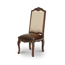 Made of wood, rattan and cast iron, this beautiful 19th century reclining chair with. 61033 29 Aico Furniture Fabric Back Side Chair With Leather Seat
