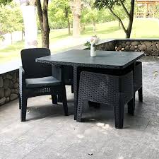 Shop our custom size table covers and enter your dimensions for a perfect fit. Rattan Plastic Outdoor Patio Furniture Table And Chair 5pcs Garden Dining Set Buy Dining Set Outdoor Furniture Rattan Plastic Outdoor Patio Furniture Table And Chair 5pcs Garden Dining Set Product On Alibaba Com
