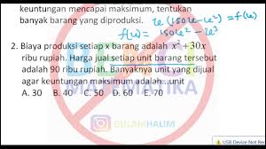 Turunan fungsi pertama dari yaitu … jawabannya: Permasalahan Turunan Soal Cerita Prediksi Unbk Matematika Sma Ips 2019 Youtube