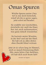 Du Warst Oma Und Mama In Einem Für Mich Omi Opa Beileid