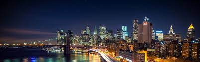 City Skyline New York City City Night Lights Long Exposure Brooklyn Bridge Multiple Display Dual Monitors 4k W Skyline City Skyline Dual Monitor Wallpaper
