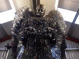 I view set decorating with the same strategy. Knife Angel Sculpture Made Out Of 100 000 Knives