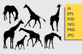 Download Giraffe Animal Silhouette Graphic By Cove703 Creative Fabrica Animal Silhouette Graphic Illustration Illustration Design SVG Cut Files