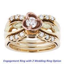Diamond Rose Black Hills Gold Engagement Wedding Ring Set Black Hills Gold Jewelry Diamond Wedding Sets Black Hills Gold