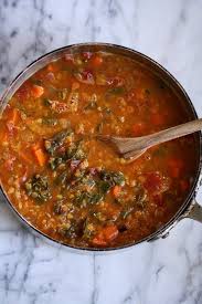 Moroccan Red Lentil Soup With Chard Easy Vegetarian Recipe Red Lentil Soup Chard Recipes Recipes