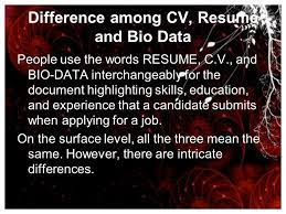 But all these three words refer to the same piece of document. Resume Curriculum Vitae Bio Data Nikhil Joshi Ppt Download