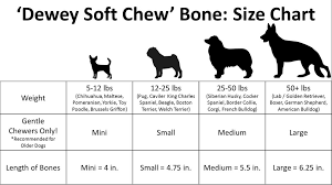 Dewey Soft Chew Bone Size Chart Wooney Dog Products