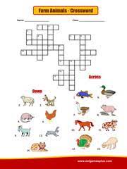 You could choose to have the main character be a lion or a rabbit, or an anteater. Farm Animals Crossword Puzzle Worksheet