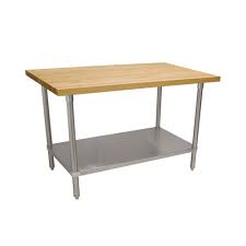 It can support up to 3,000 lbs. John Boos Jns04 24 X 72 Wood Top Work Table With Galvanized Undershelf 1 1 2 Thick Vortex Restaurant Equipment