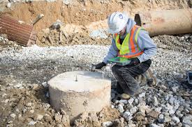 A pile of work to. Low Strain Pile Impact Integrity Testing Pit