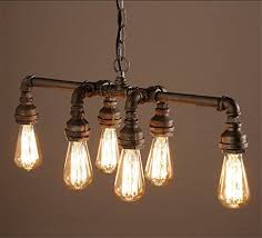 Retro Industry Design Pendelleuchte Im Loft Style H Ngeleuchte Edison Screw 6x E27 40 W 55 Cm Amazon Industrie Leuchten Beleuchtung Decke Rohr Beleuchtung