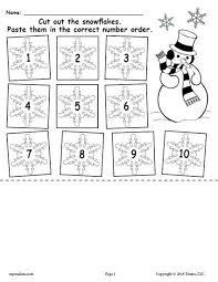 Printable Snowflake Number Ordering Worksheet Numbers 1 10 Winter Unit Preschool Winter Theme Preschool Numbers Kindergarten