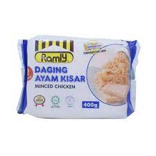 Daging kisar ramly wrap roll gardenia bawang putih bawang holland potong dadu cili benggala timun potong dadu sos cili sos lada hitam tomato ceri dibelah 2 italian herbs. Ramly Ayam Kisar 400g Aisyah Mart