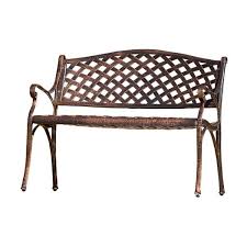 Sturdy& rustproof cast aluminum well welded, electrostatically powder coated finished. Best Selling Home Decor Cozumel 23 In W X 40 In L Antique Copper Aluminum Patio Bench 339929 Rona