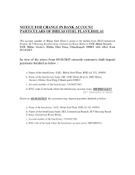 Letter to inform change in salary account. Https Www Metaljunction Com Appuploads File Metaljunction Notice Account Change Pdf