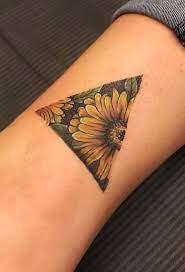 Celebrate The Beauty Of Nature With These Inspirational Sunflower Tattoos Kickass Things Sunflower Tattoos Geometric Tattoo Geometric Sleeve Tattoo
