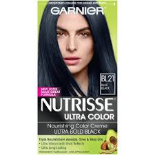 Garnier Nutrisse Ultra Color Nourishing Color Creme Bl21 Blue Black 1 Kit Blue Black Hair Black Hair Dye Nourishing Hair