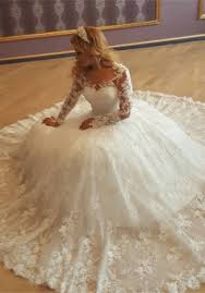 Facebook share twitter share pinterest share. Crystals Long Sleeves Lace Up Ball Gown Chapel Train Princess Wedding Gowns Wisebridal Com